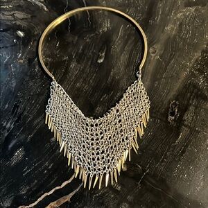 Elegant Gold and Silver Chain Necklace